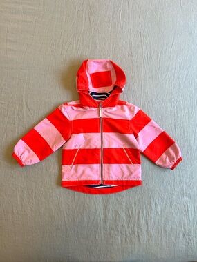 Hanna Andersson Red and Pink Wind at Your Back Anorak 3T 90 cm